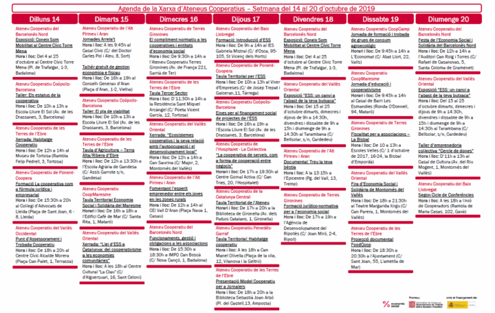 Agenda XAC 14 – 20 octubre 2019