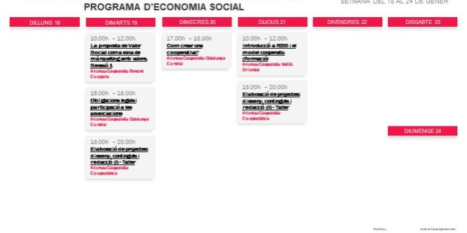 Agenda XAC 18 – 24 gener 2021