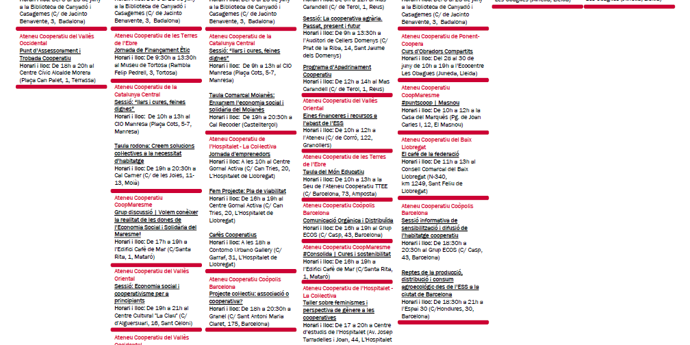 Agenda XAC 24 – 30 juny 2019