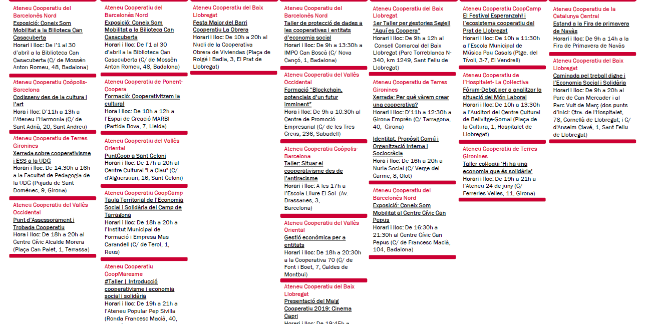 Agenda XAC 29 – 5 maig 2019