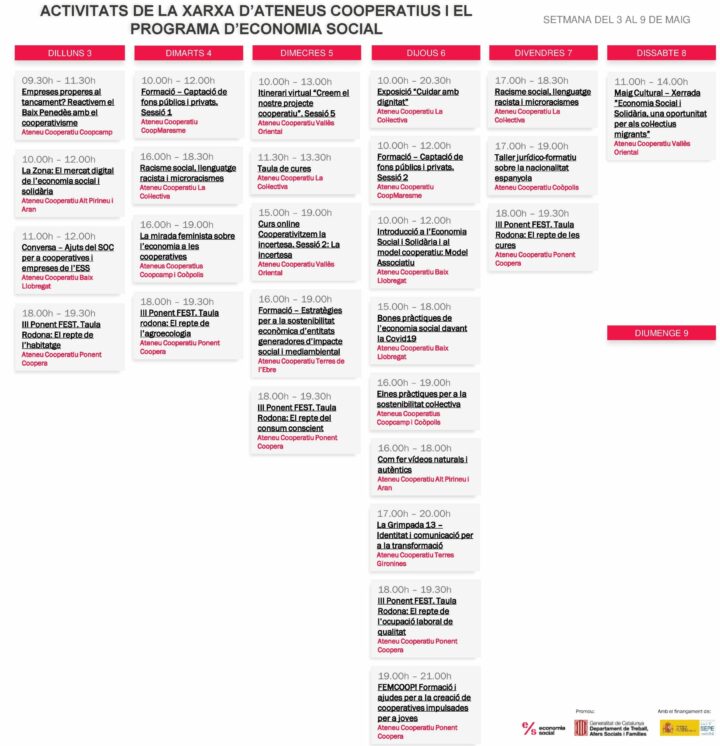 Agenda XAC 3 – 9 maig 2021