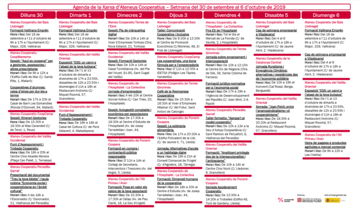 Agenda XAC 30 – 6 octubre 2019