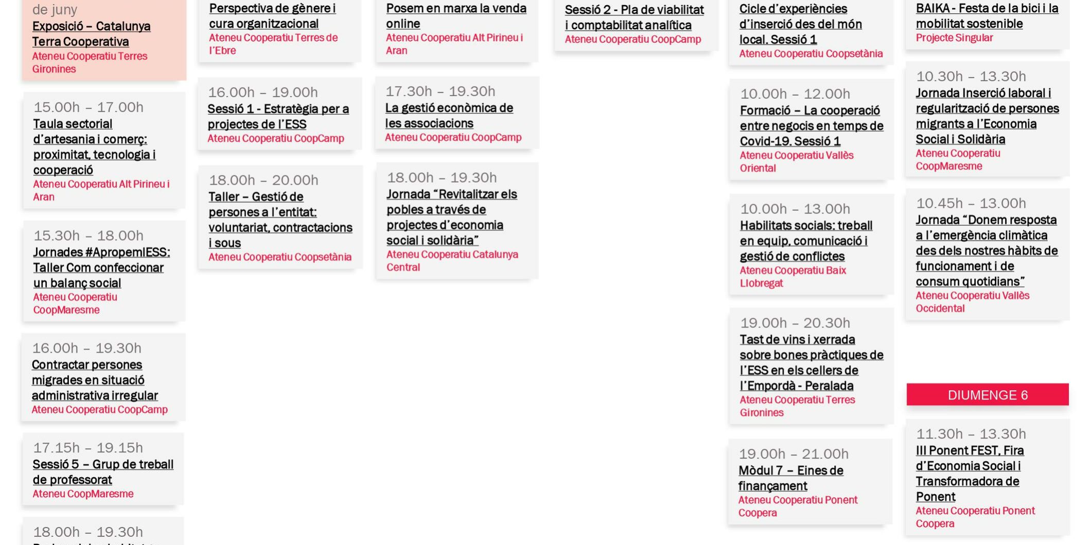 Agenda XAC 31 maig – 6 juny 2021