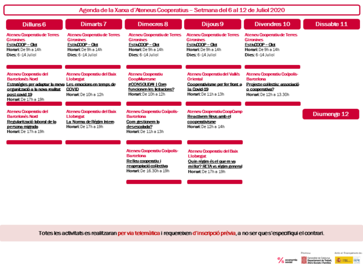 Agenda XAC_6_12 de juliol 2020