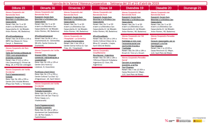Agenda Xac 15 – 21 abril 2019