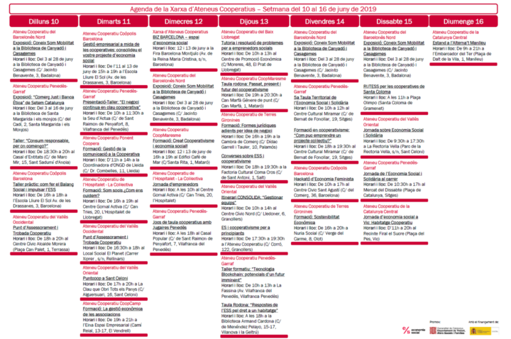 Agenda_XAC_10-16 juny 2019